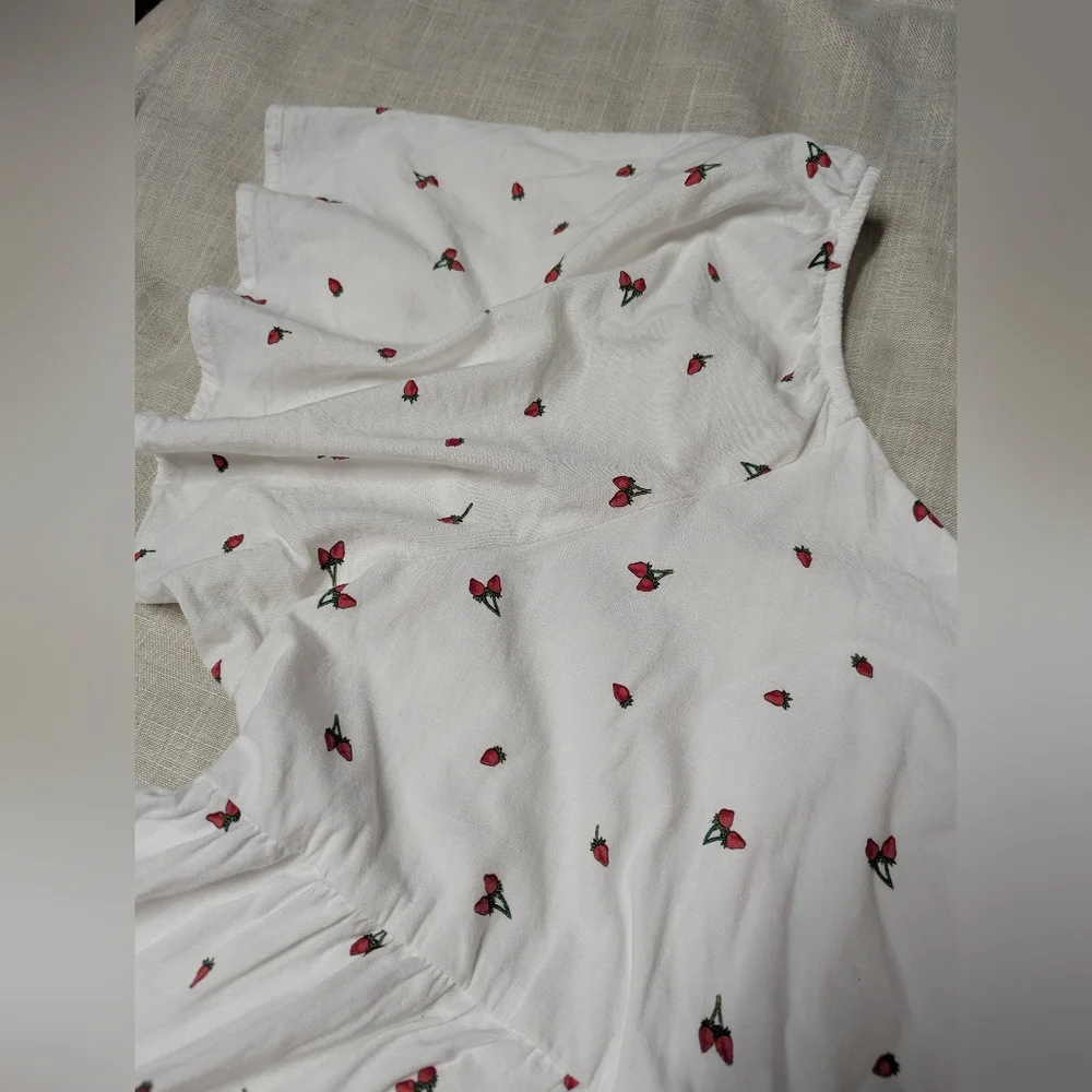 SO 🍓 Strawberry Tiered MIDI Dress - Plus Size 3X - Picture 7 of 13